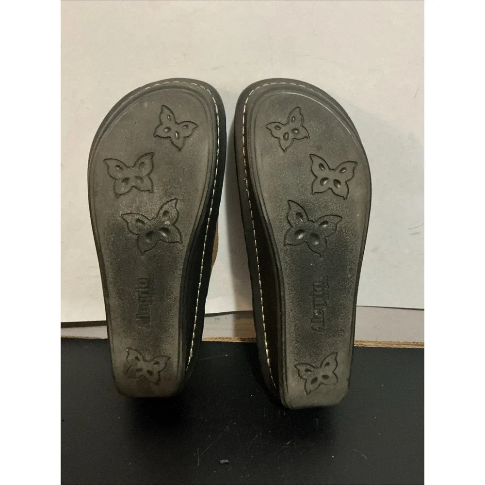 Alegria Seville Brown Suede Sparkle Clogs 41 (us 10)